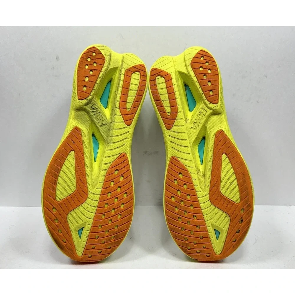 Hoka One One Men's Gray and Neon Yellow Athletic Running Shoes